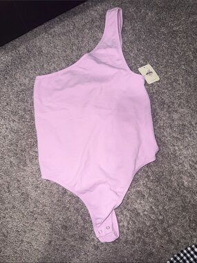 Free People One-Shoulder Lilac Bodysuit